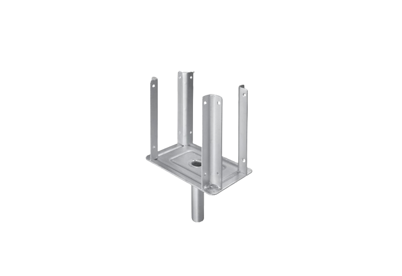 Fourche double permettant le maintien de 2 poutrelles simultanément. Fourche double permettant le maintien de 2 poutrelles simultanément.