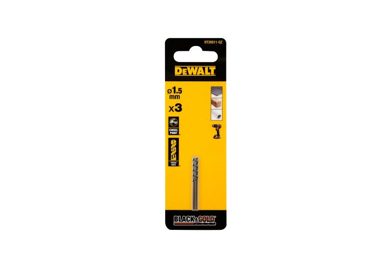 DEWALT - Foret Black&Gold HS-G 1.5X18X40 mm DEWALT - Foret Black&Gold HS-G 1.5X18X40 mm
