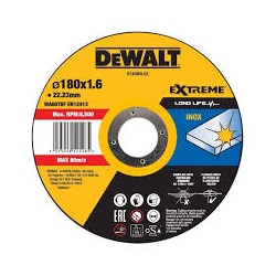 DEWALT - Disque à tronçonner l'inox 180x22,2mm, épaisseur 1.6mm, moyeu plat