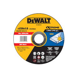 DEWALT - Disque à tronçonner l'inox 230x22,2 mm, épaisseur 1.9 mm, moyeu plat