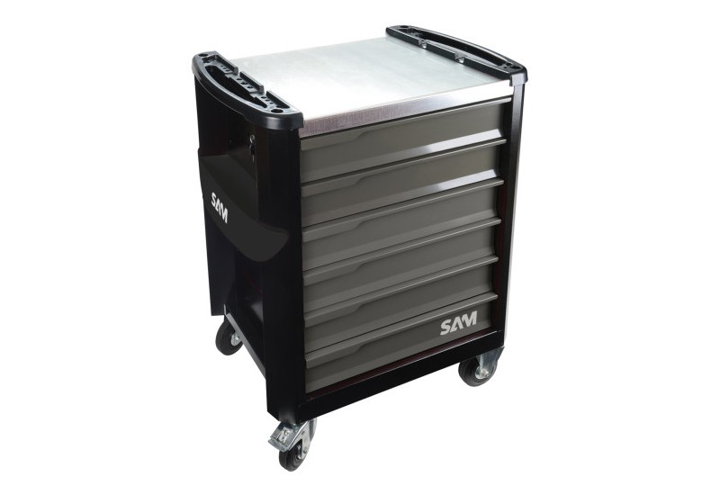 SAM OUTILLAGE - Servante 30N - 6 Tiroirs - Grise - Plateau Acier Galvanise