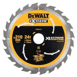 DEWALT - Lame de scie circulaire stationnaire XR Runtime, 210 x 30 mm, 24 dents