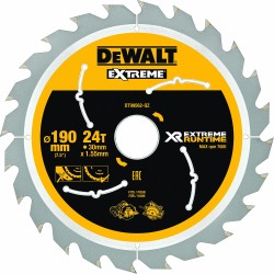 DEWALT - Lame de scie circulaire sans fil XR Runtime, 190x30 mm, 24 dents