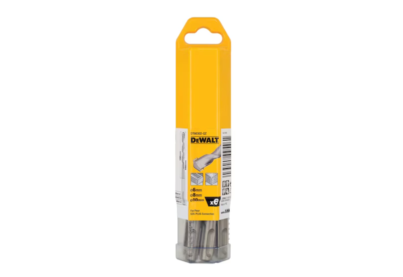 DEWALT - Pack de 6 forets SDS-Plus Ø : 6 mm (x2), 8 mm (x2); 10 mm (x2)
