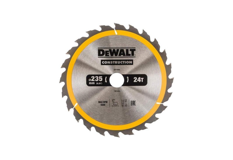 DEWALT - Lame de scie circulaire portative Construction, 235x30 mm, 24 dents