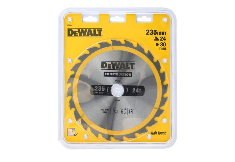 DEWALT - Lame de scie circulaire portative Construction, 235x30 mm, 24 dents DEWALT - Lame de scie circulaire portative Construction, 235x30 mm, 24 dents