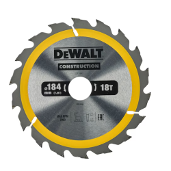 DEWALT - Lame de scie circulaire portative Construction, 184x30 mm, 18 dents
