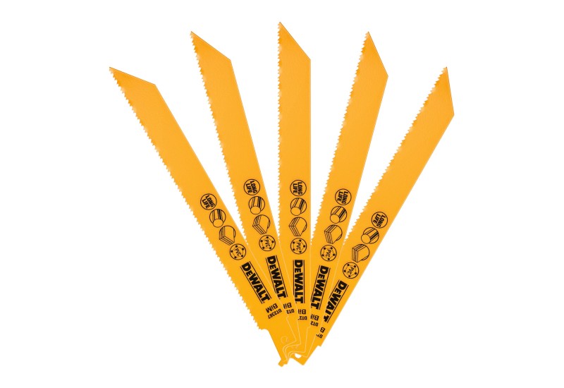 DEWALT - Lame de scie sabre BiM pour la coupe du bois avec métal 203 mm profondeur inf 12 mm