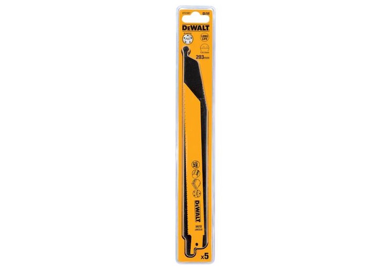 DEWALT - Lame de scie sabre BiM pour la coupe du bois avec métal 203 mm profondeur inf 12 mm