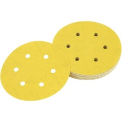 DEWALT - Disque abrasif velcro pour ponceuses excentriques grain 60 - 6 perforations ø 150 mm