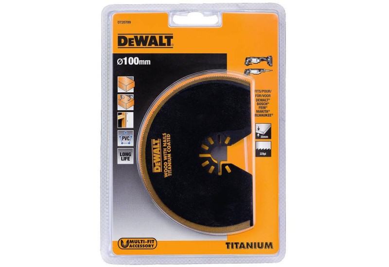 DEWALT - Lame Ø100 m titanium semi circulaire pour multi-cutter DEWALT - Lame Ø100 m titanium semi circulaire pour multi-cutter