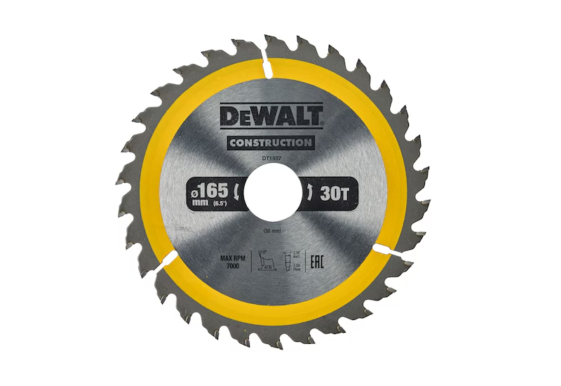 DEWALT - Lame de scie circulaire portative Construction, 165x30mm, 30 dents
