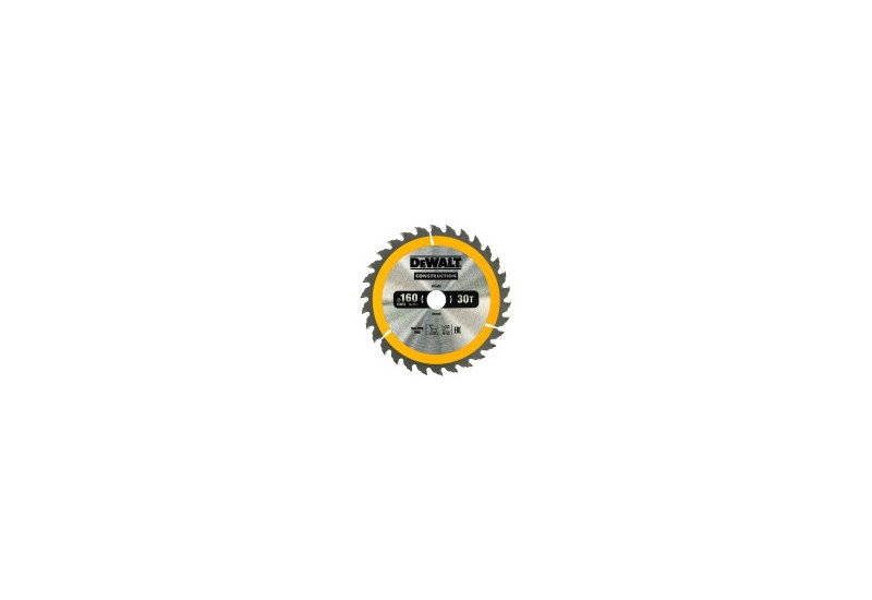 DEWALT - Lame de scie circulaire portative Construction, 160x20 mm, 30 dents