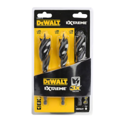 DEWALT - 3 mèches à bois 3 pointes Extreme diamètre 16, 20, 25 mm