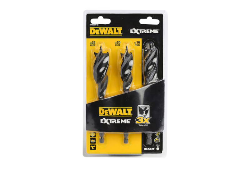DEWALT - 3 mèches à bois 3 pointes Extreme diamètre 16, 20, 25 mm