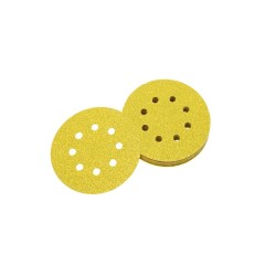 Paquet de 10 disques abrasifs papier DeWalt DT3117 grain 240 diamètre 125mm 8 trous pour égrenage.