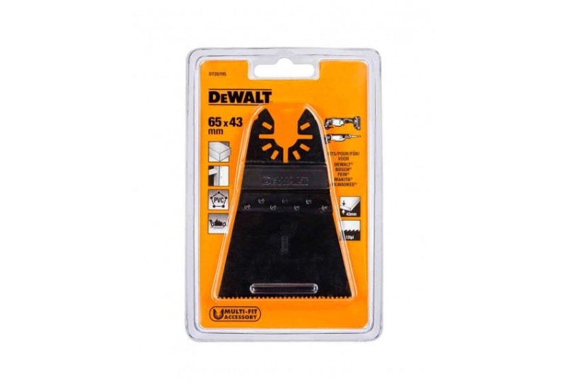 DEWALT - Lame 65 x 43 mm BiM large pour multi-cutter DEWALT - Lame 65 x 43 mm BiM large pour multi-cutter