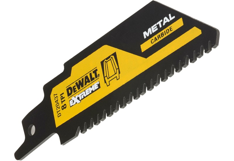 DEWALT - Lame de scie sabre carbure 102mm pour le métal / 8TPI DEWALT - Lame de scie sabre carbure 102mm pour le métal / 8TPI