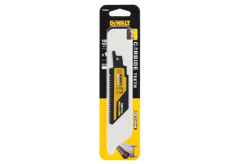 DEWALT - Lame de scie sabre carbure 102mm pour le métal / 8TPI DEWALT - Lame de scie sabre carbure 102mm pour le métal / 8TPI
