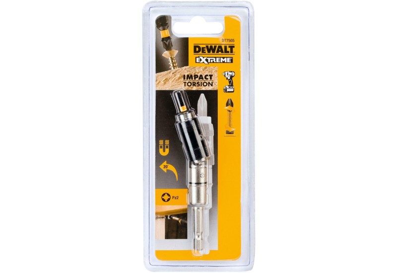 DEWALT - Porte-embouts pivotant à 20° + 1 embout PZ2 DEWALT - Porte-embouts pivotant à 20° + 1 embout PZ2