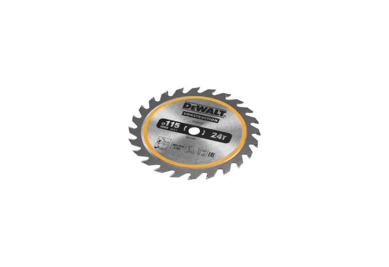 DEWALT - Lame de scie circulaire sans fil carbure Construction, 115x9,5mm, 24 dents DEWALT - Lame de scie circulaire sans fil carbure Construction, 115x9,5mm, 24 dents
