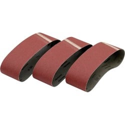Paquet de 3 bandes abrasives DeWalt DT3378 grain 120 dimensions 75x533mm pour ponceuse à bande standard.