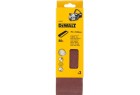 Paquet de 3 bandes abrasives DeWalt DT3377 grain 80 dimensions 75x533mm pour ponceuse à bande portative.