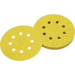 DEWALT - Disque abrasif velcro pour ponceuses excentriques grain 40 - 8 perforations ø 125 mm