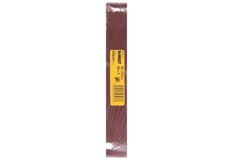 DEWALT - Bande abrasive pour tourets grains pour le travail du métal, du bois et de la céramique, 45 x 715 mm grain 80