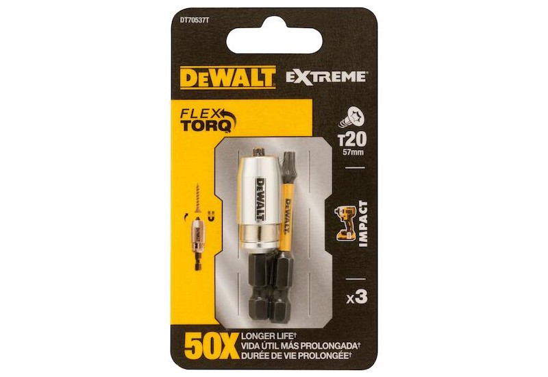 DEWALT - Bague avec 2 embouts impact TorsionT20 50 mm DEWALT - Bague avec 2 embouts impact TorsionT20 50 mm