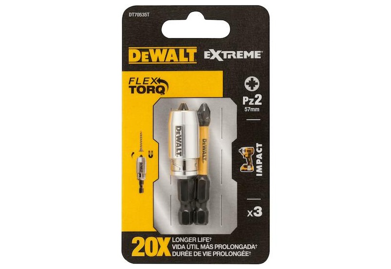 DEWALT - Bague avec 2 embouts impact Torsion PZ2 50 mm DEWALT - Bague avec 2 embouts impact Torsion PZ2 50 mm