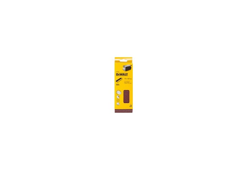 DEWALT - Abrasif pour ponceuses a bande - multi-usages pour bois / peinture / métal grain 60 - 75 x 457 mm DEWALT - Abrasif pour ponceuses a bande - multi-usages pour bois / peinture / métal grain 60 - 75 x 457 mm