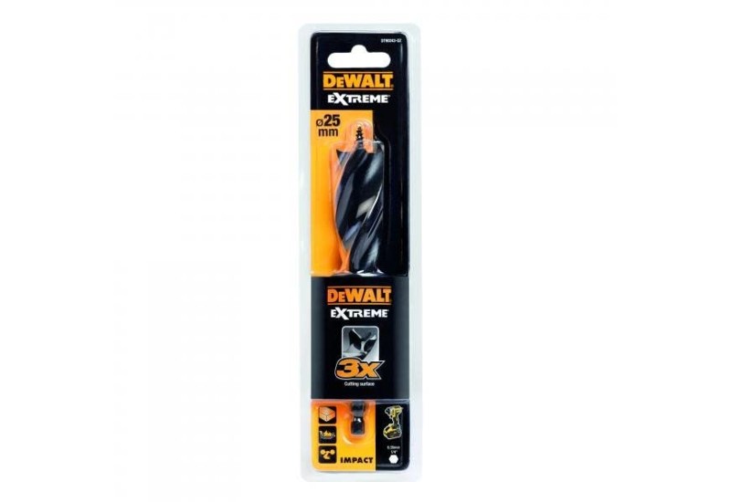 DEWALT - Mèche à bois 3 pointes Extreme 25X152 mm DEWALT - Mèche à bois 3 pointes Extreme 25X152 mm