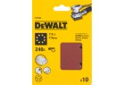 DEWALT - 1/4 feuille abrasive pour ponceuses vibrantes grain 240 - 8 perforations 115x115 mm