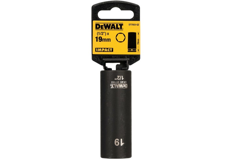 DEWALT - Douilles impact diamètre 19 mm 1/2" DEWALT - Douilles impact diamètre 19 mm 1/2"
