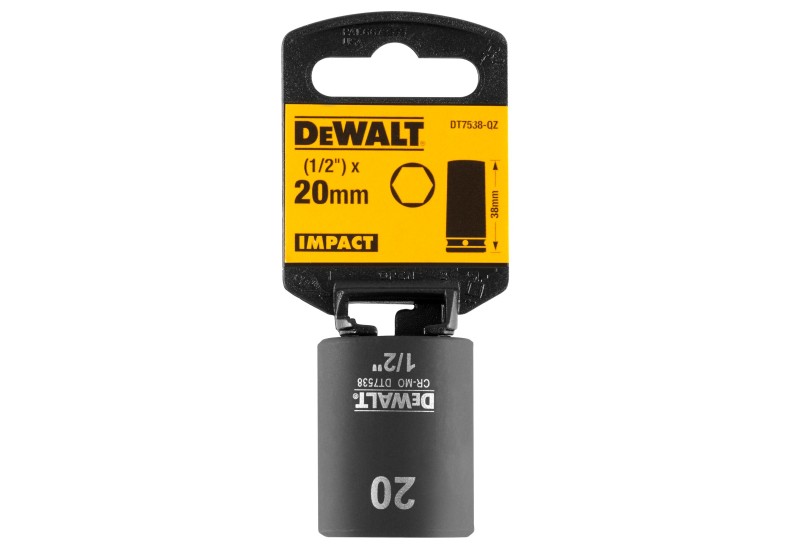 DEWALT - Douilles impact diamètre 20 mm 1/2" DEWALT - Douilles impact diamètre 20 mm 1/2"