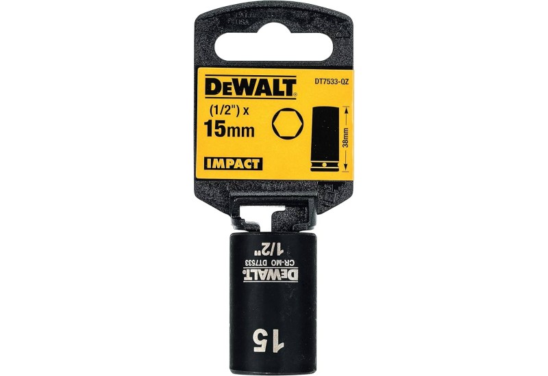 DEWALT - Douilles impact diamètre 15 mm 1/2" DEWALT - Douilles impact diamètre 15 mm 1/2"