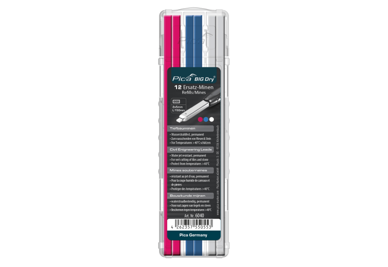 Mines Pica Big Dry Gros Oeuvre - Marquage Pro (Lila, Bleu, Blanc)