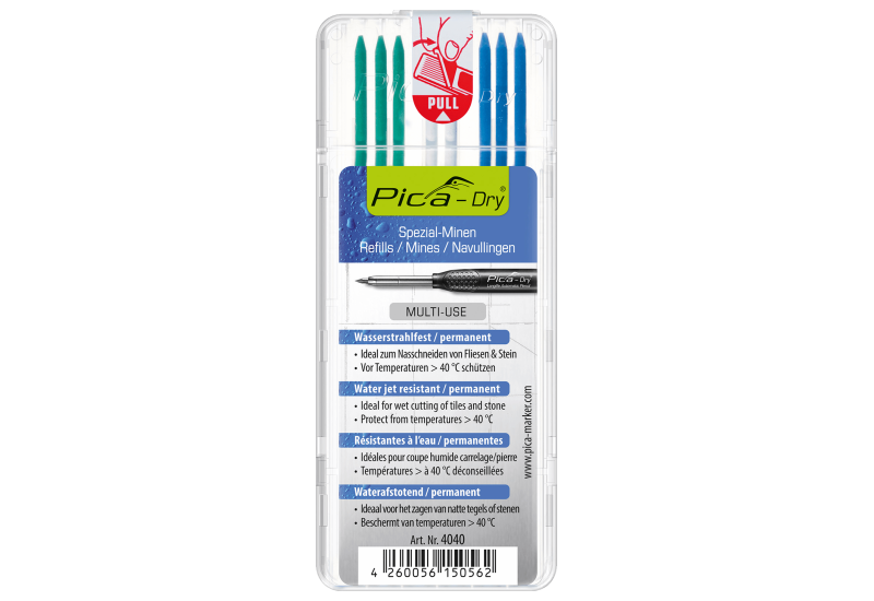PICA DRY MINES RECHANGE APPLICATION HUMIDE BLEU VERT BLANC (BTE10) PICA DRY MINES RECHANGE APPLICATION HUMIDE BLEU VERT BLANC (BTE10)