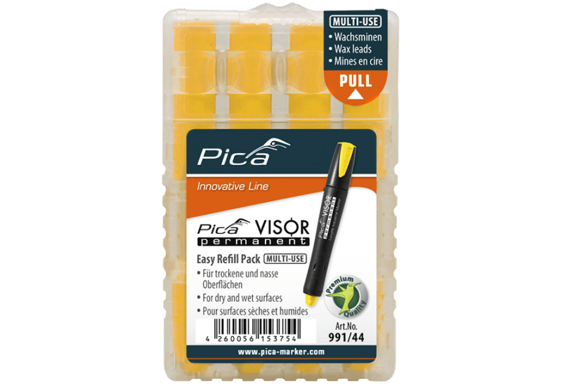 Mines PICA VISOR Jaune (x4) - Rechange Cire Permanente Pro (991/44)