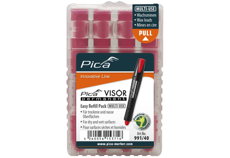 Mines PICA VISOR Rouge 991/40 - Marquage Permanent Tous Temps