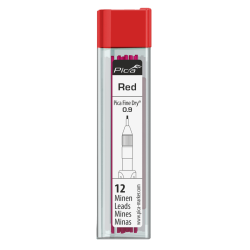 Mines PICA Fine Dry Rouges 0.9mm - Précision sur Surfaces Sombres