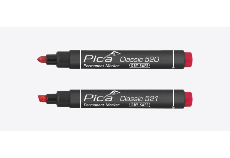 Marqueur dry safe rouge PICA de profil Marqueur dry safe rouge PICA de profil