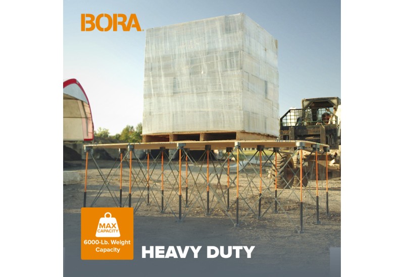 châssis BORA Centipede CK12S déployé sur sol chantier