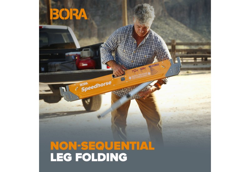 rangement des tréteaux pliés avec pieds repliables BORA rangement des tréteaux pliés avec pieds repliables BORA