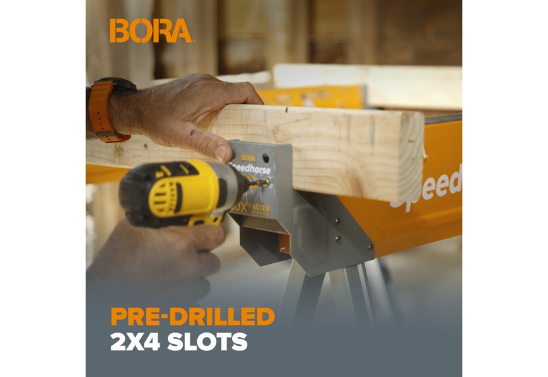 Emplacements pré-percés pour madriers 2x4 Emplacements pré-percés pour madriers 2x4