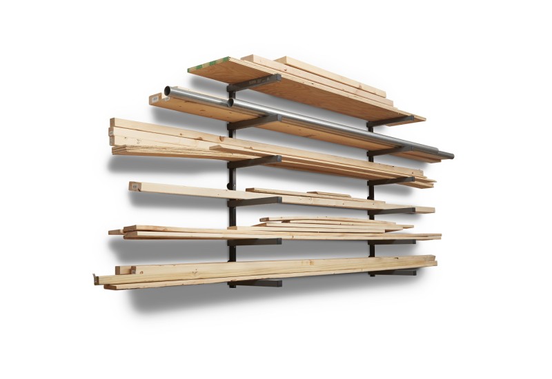 râtelier mural BORA 6 niveaux avec bois stocké râtelier mural BORA 6 niveaux avec bois stocké
