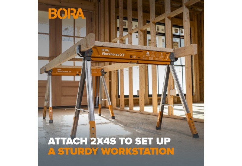 Fixez des madriers 2x4 pour installer un poste de travail robuste. Fixez des madriers 2x4 pour installer un poste de travail robuste.