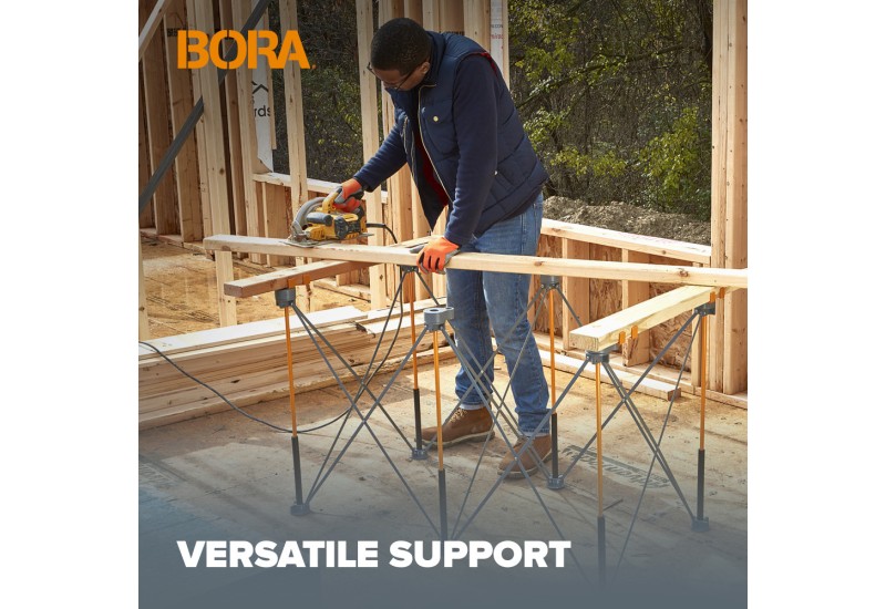Chevalet BORA Centipede CK6S déployé sur un chantier de construction. Chevalet BORA Centipede CK6S déployé sur un chantier de construction.