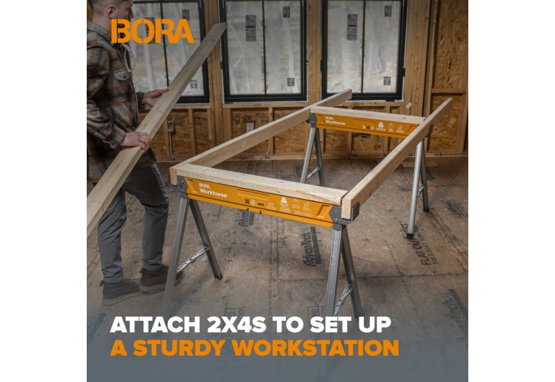 Fixez des madriers 2x4 pour installer un poste de travail robuste. Fixez des madriers 2x4 pour installer un poste de travail robuste.